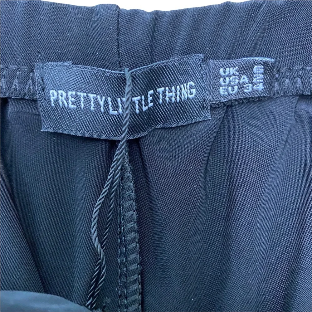 Pretty Little Thing Women's S 2 Ribbed Bike Shorts Bella Black Slinky High Waist - Picture 4 of 9